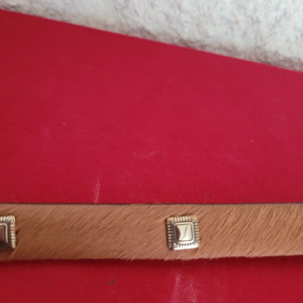 Tan Leather Belt with Silver Buckle - Picture 4 of 8